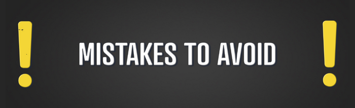 yellow exclamation points with words mistakes to avoid