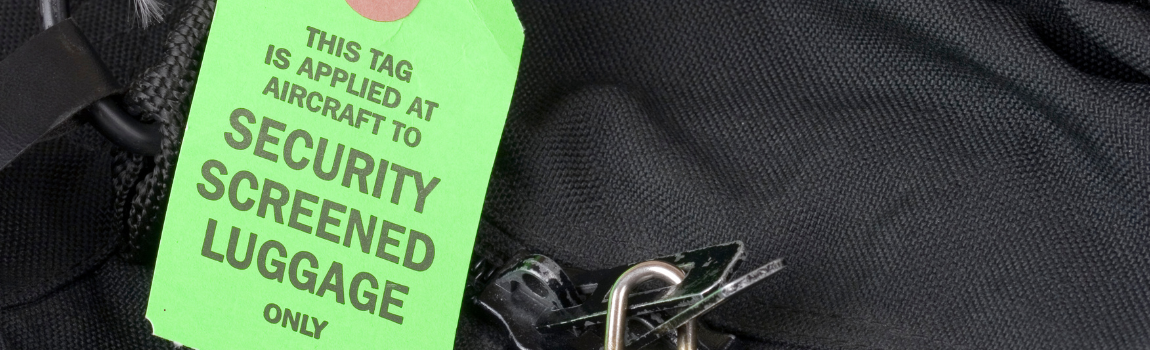 green security screened luggage tag